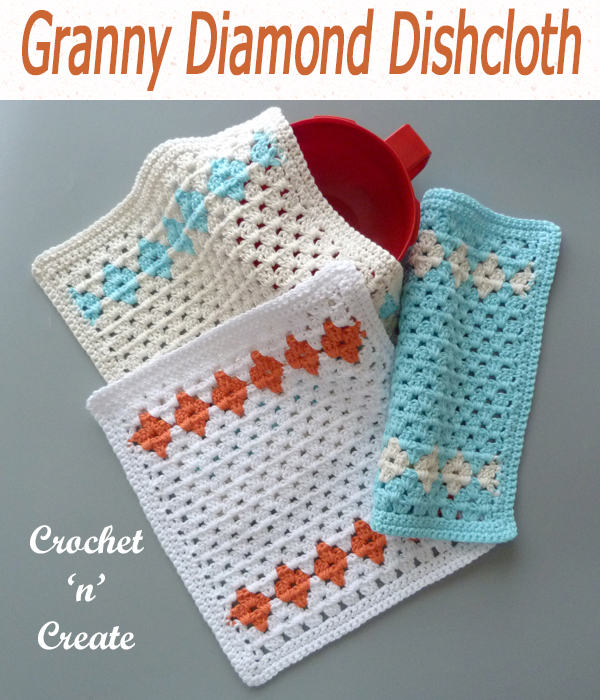 granny diamond dishcloth