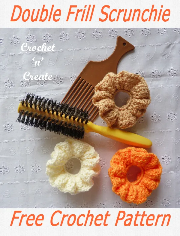 double frill crochet scrunchie