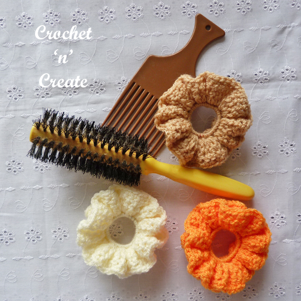 double frill crochet scrunchie