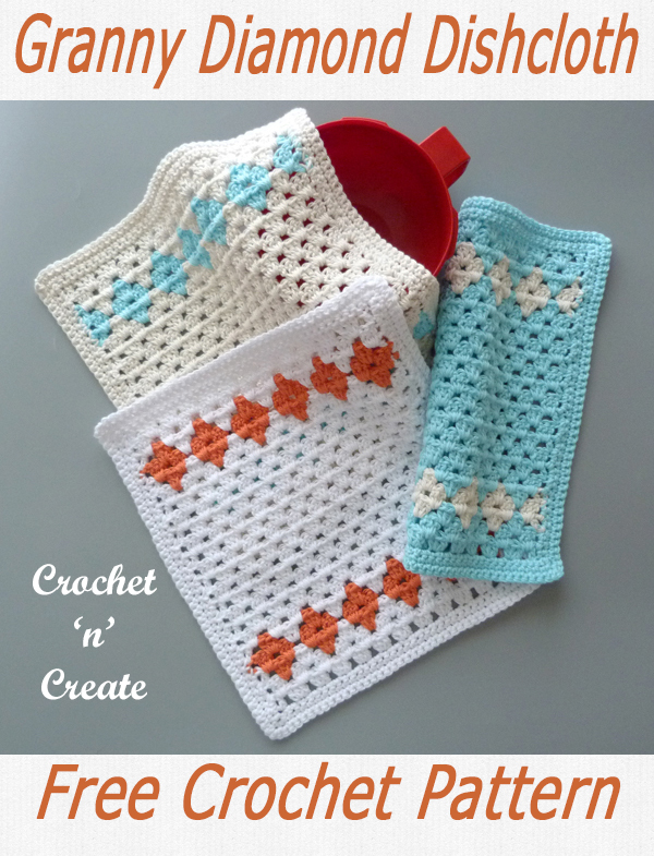 granny diamond crochet dishcloth