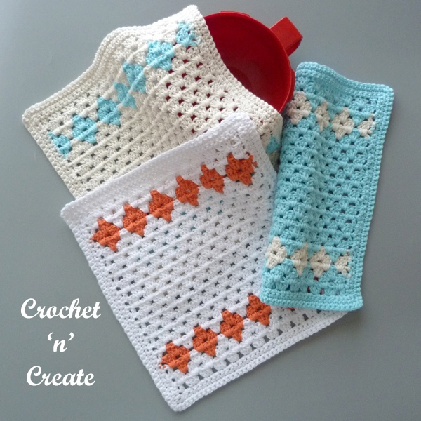 granny diamond crochet dishcloth