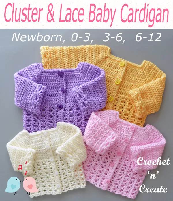 cluster lace baby cardigan