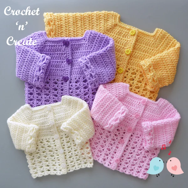 cluster lace baby cardigan