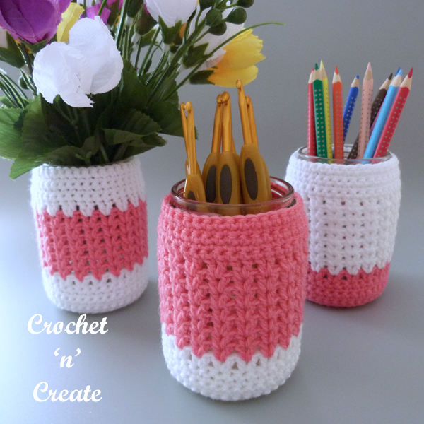 crochet mason jar cover