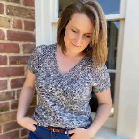 Top Down V-Neck Top