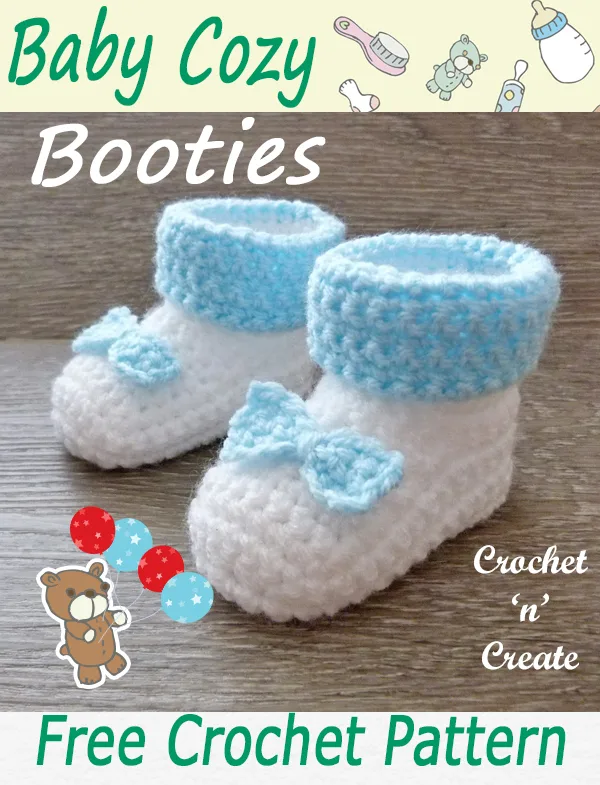 crochet baby cozy booties