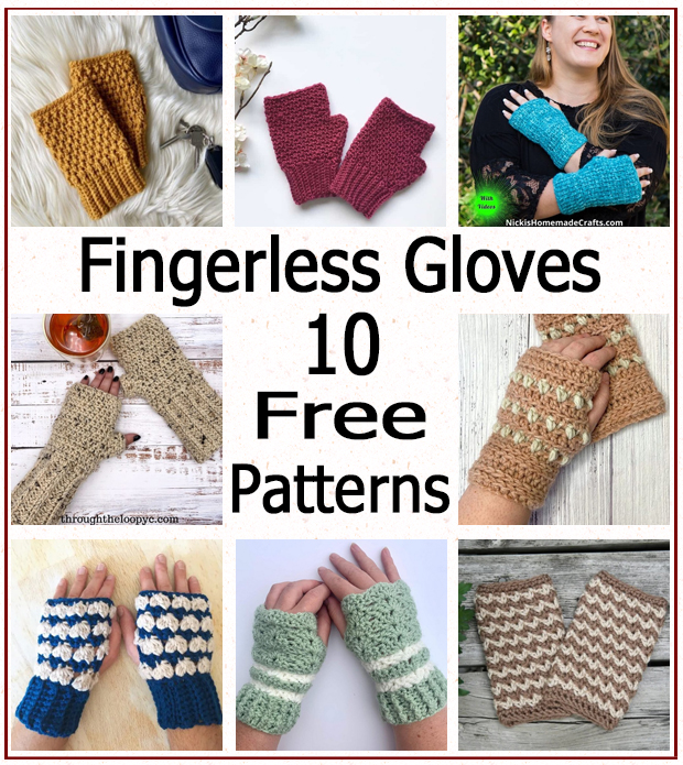 free crochet fingerless gloves