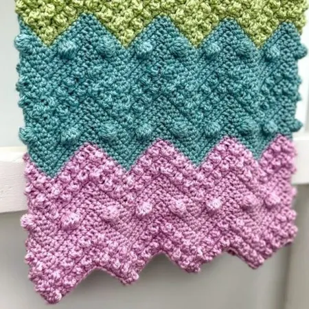 textured chevron crochet afghan