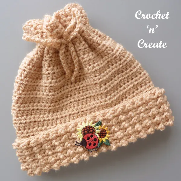 light brown newborn beanie