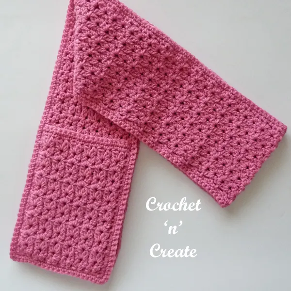 crochet pocket scarf pattern