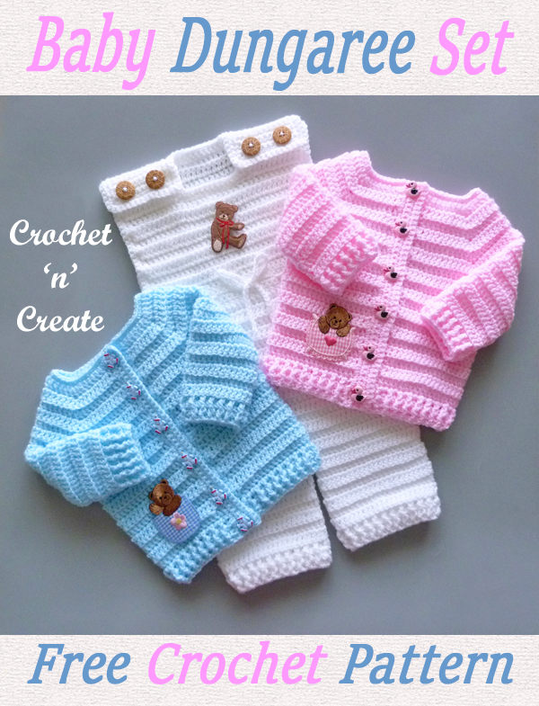 crochet baby dungaree set