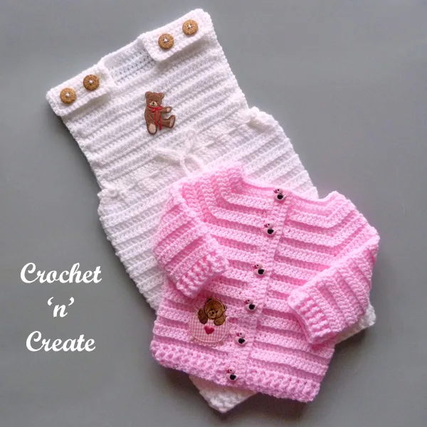 crochet baby dungaree set