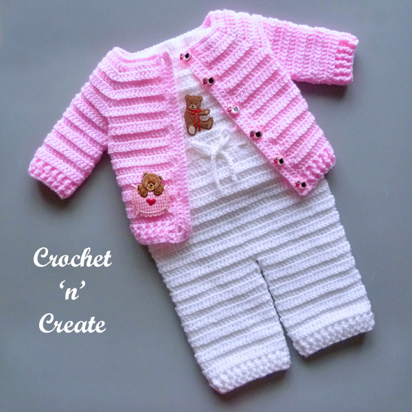 crochet baby dungaree set