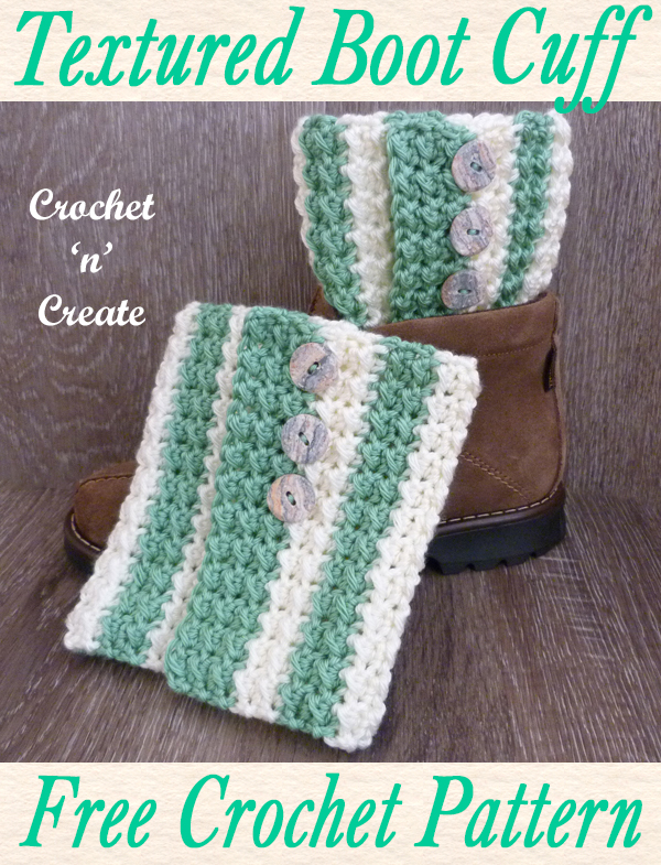 textured crochet boot cuff