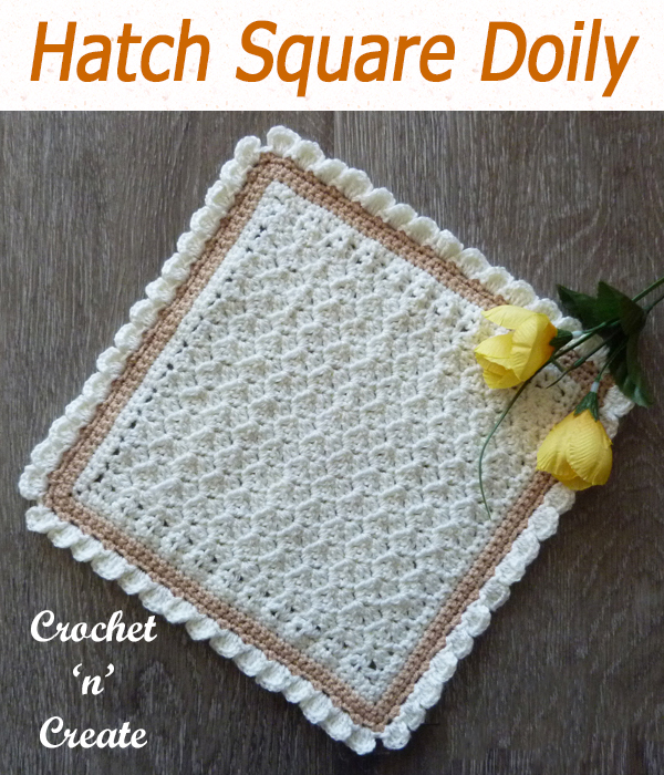 hatch square doily