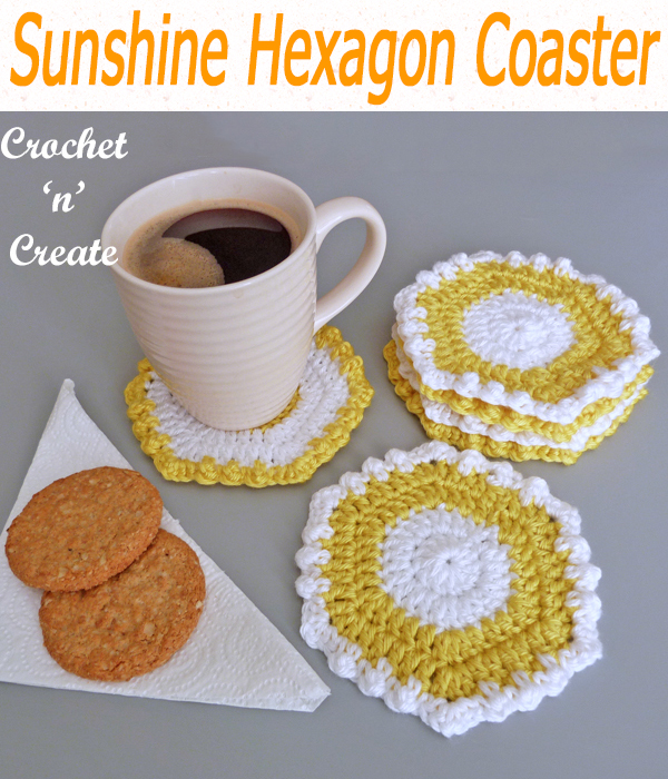 sunshine hexagon coaster