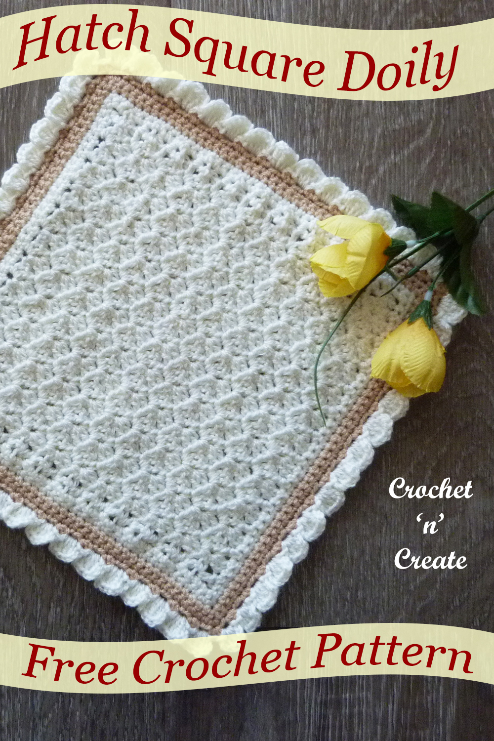 hatch square crochet doily