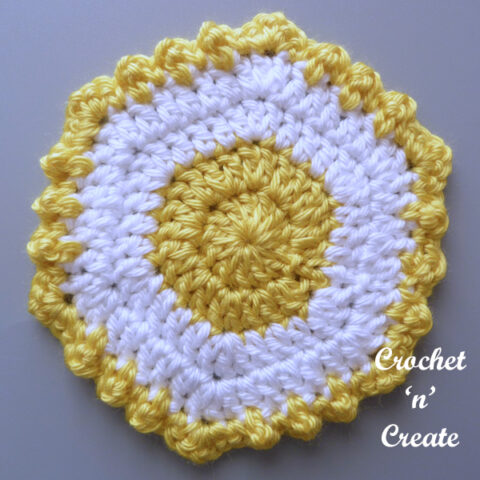 Sunshine Hexagon Crochet Coaster Free Pattern Crochetncreate