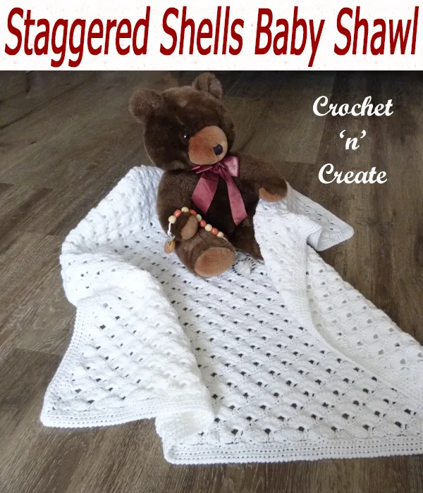 staggered shells baby shawl