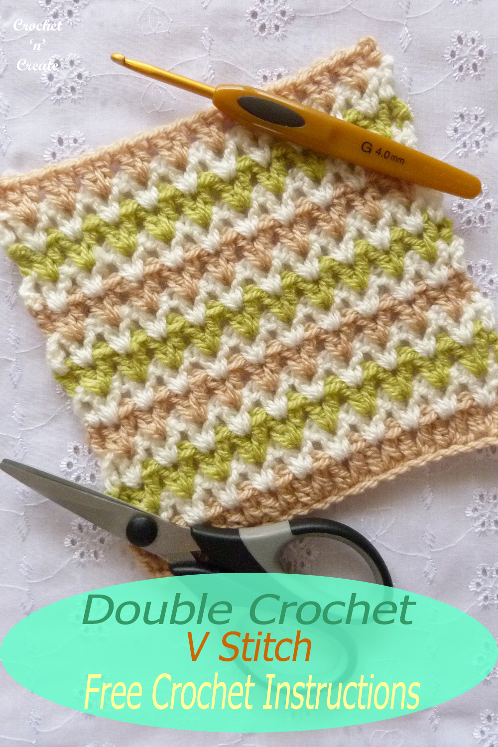 treble crochet v stitch tutorial