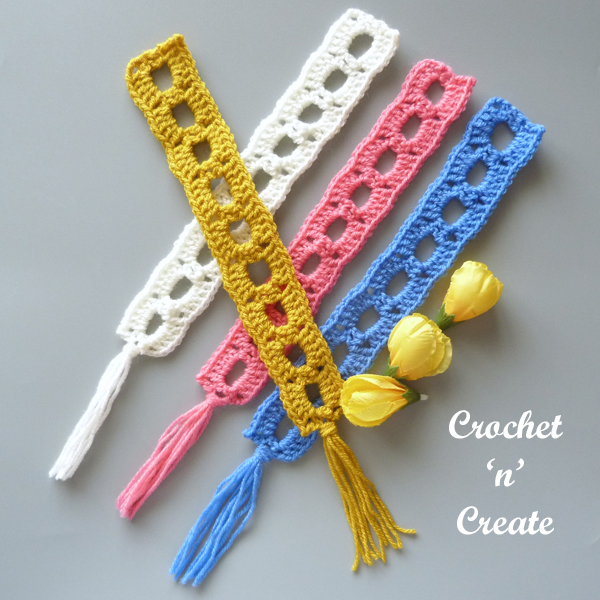 boxed block crochet bookmark