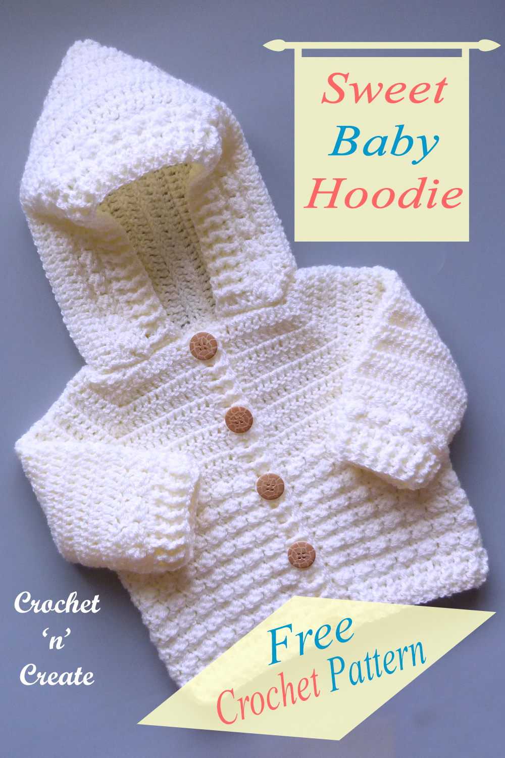 sweet crochet baby hoodie