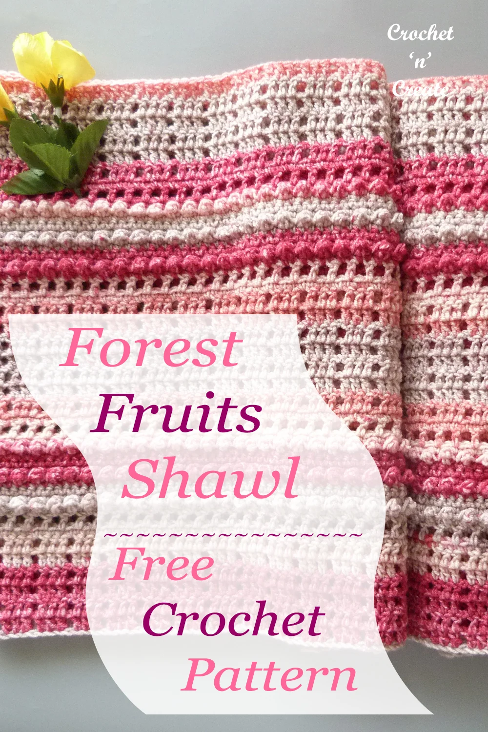 forest fruits crochet shawl