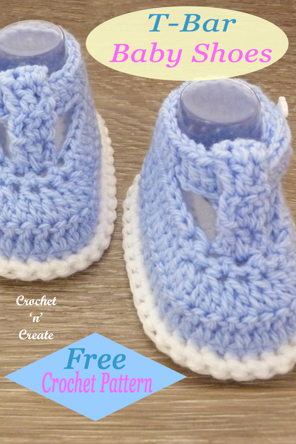 crochet t-bar baby shoes