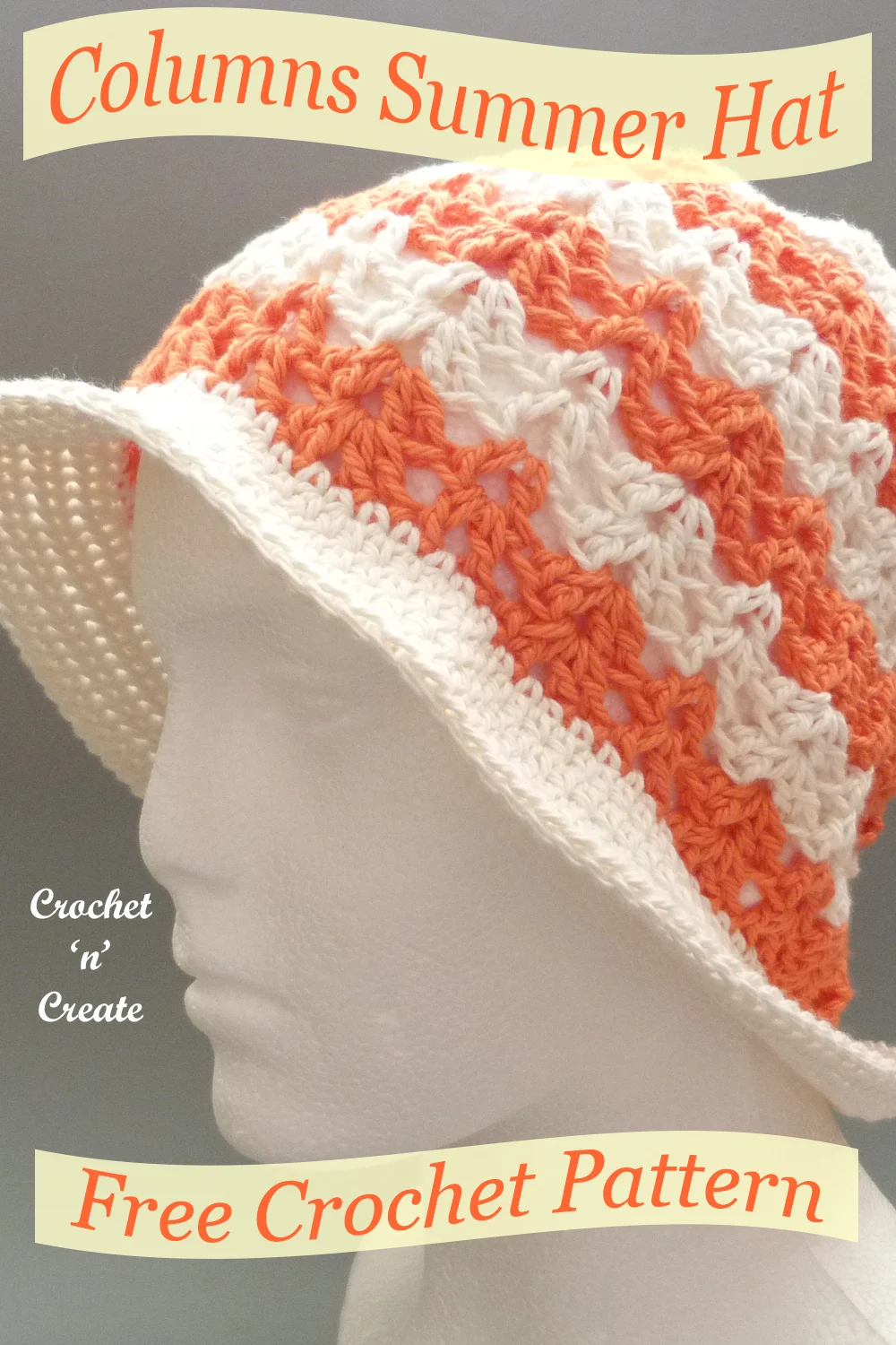 crochet columns summer hat