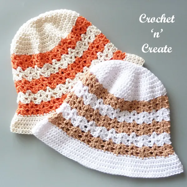 crochet columns summer hat