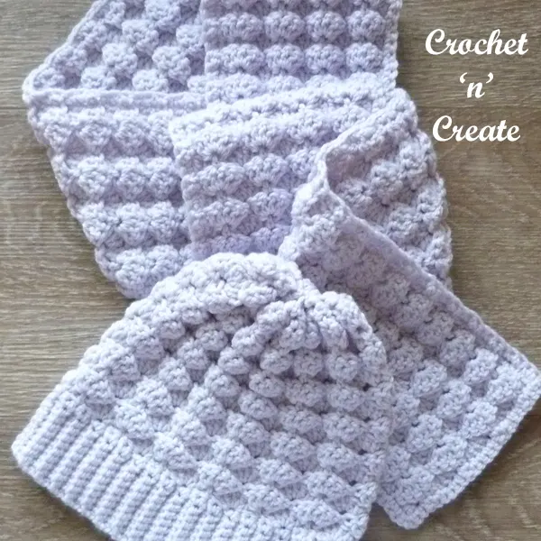 crochet scales scarf set