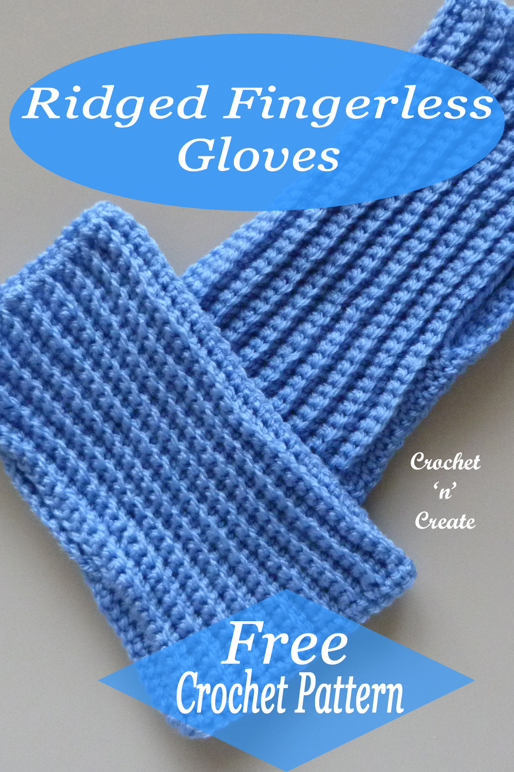 crochet ridged fingerless gloves