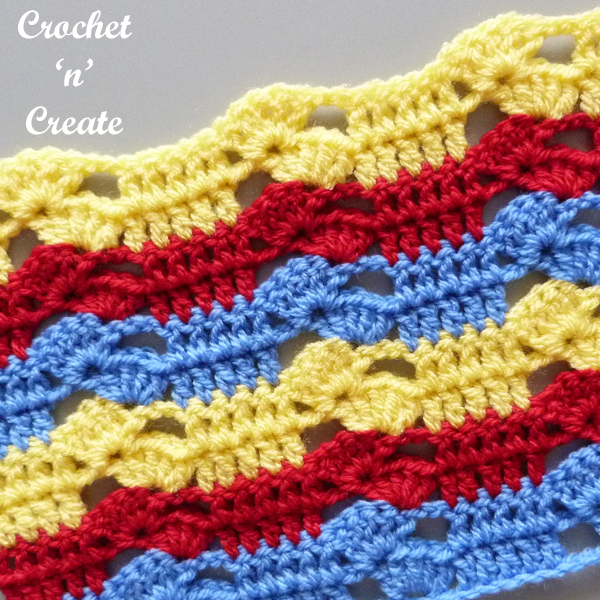 crochet offset shell stitch