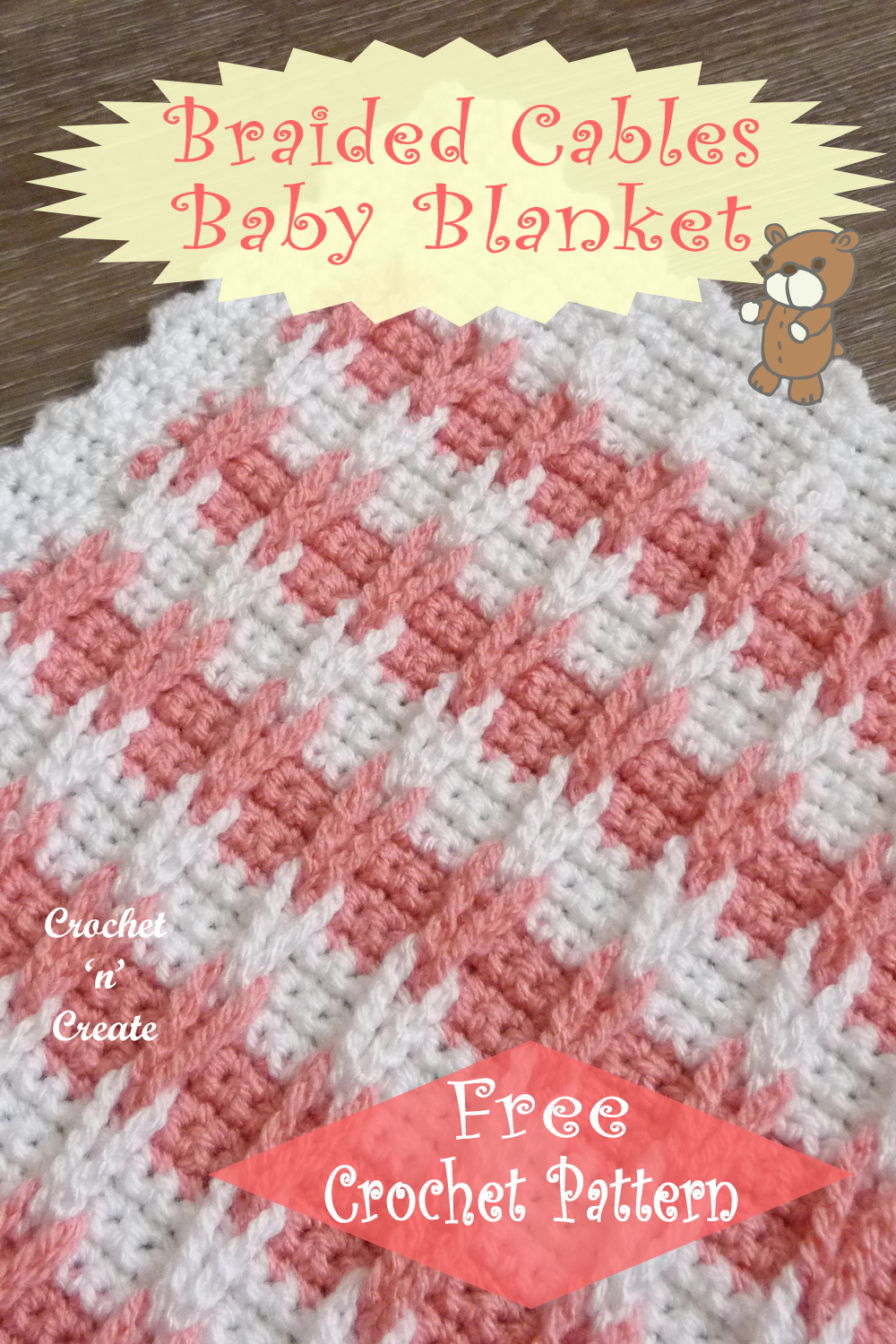 braided cables crochet baby blanket