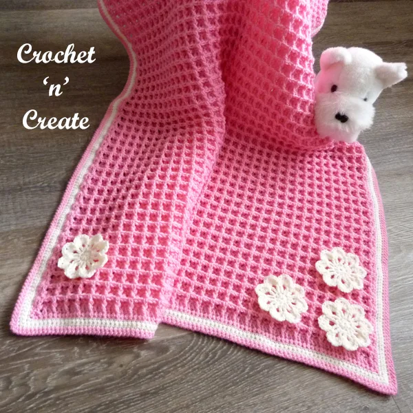 crochet waffle baby blanket