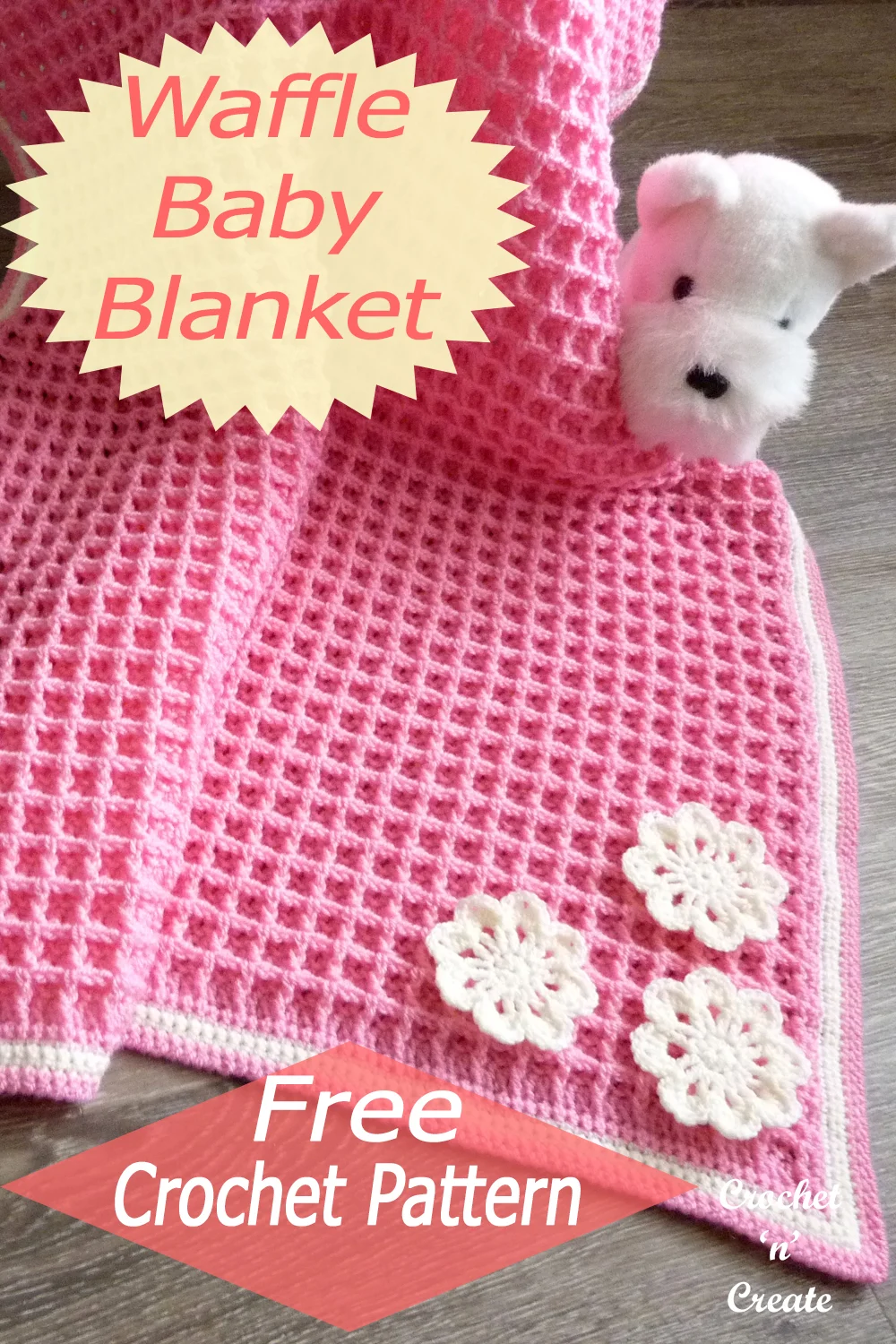 crochet waffle baby blanket