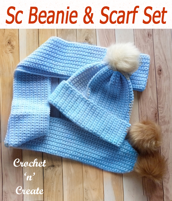 sc beanie and scarf set