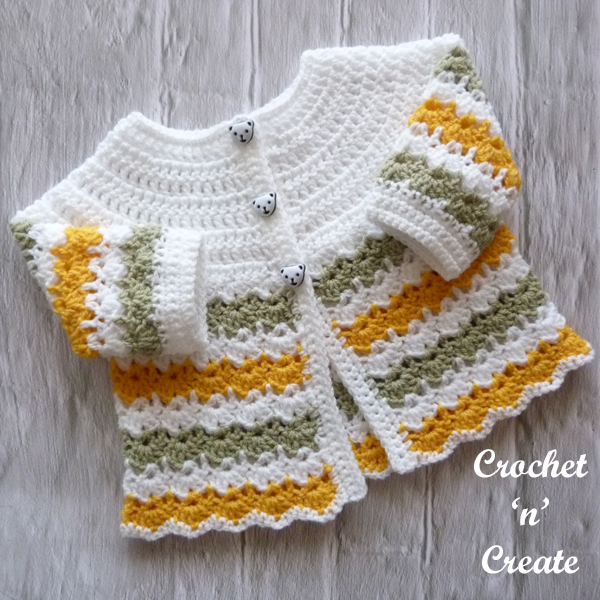 Round Yoke Baby Coat Free Crochet Pattern on Crochet n Create