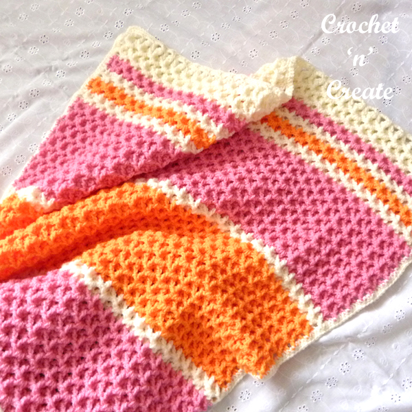 raised v-stitch baby blanket