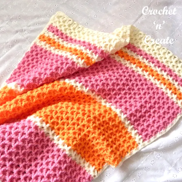 raised v-stitch baby blanket