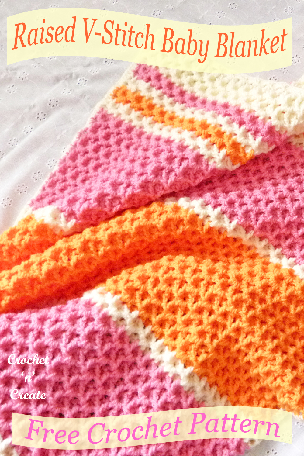 raised v-stitch baby blanket