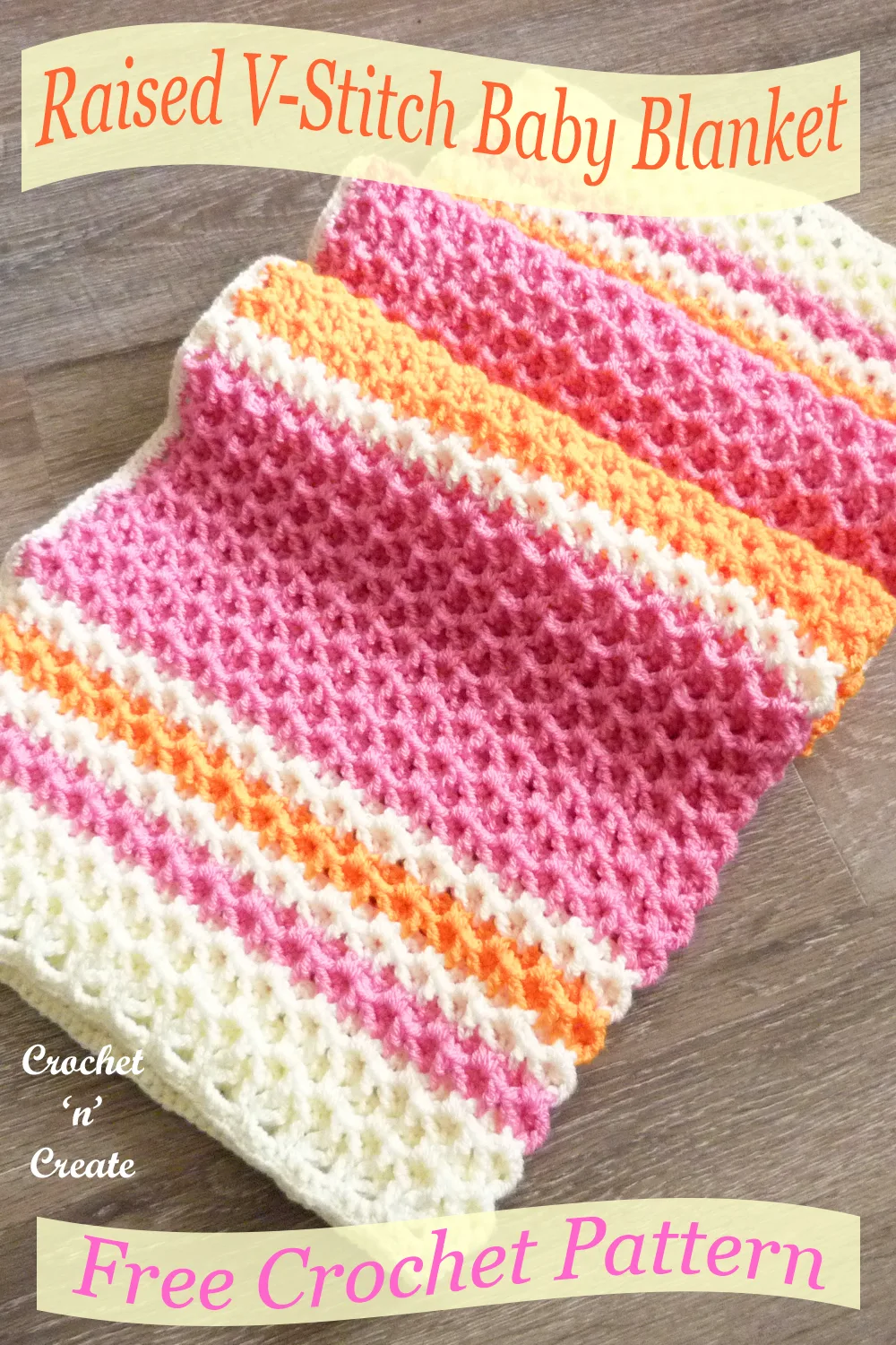 raised v-stitch baby blanket