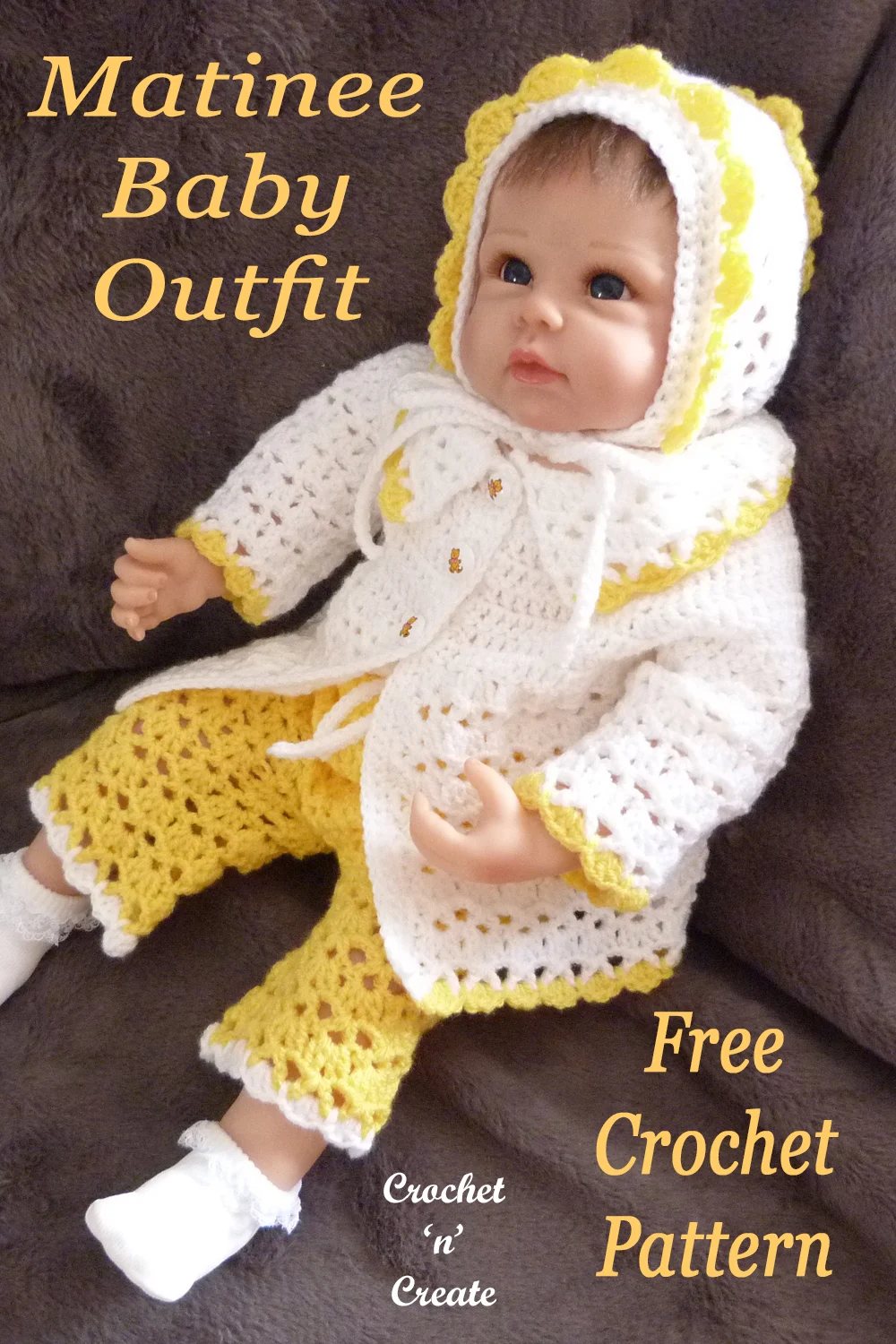 crochet matinee baby outfit