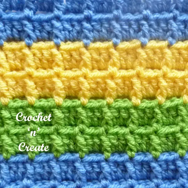 close up modern waffle stitch