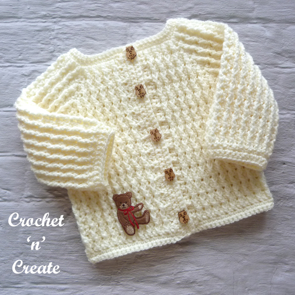 crochet budtime baby cardigan