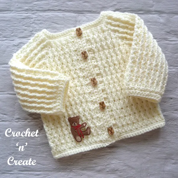 crochet budtime baby cardigan