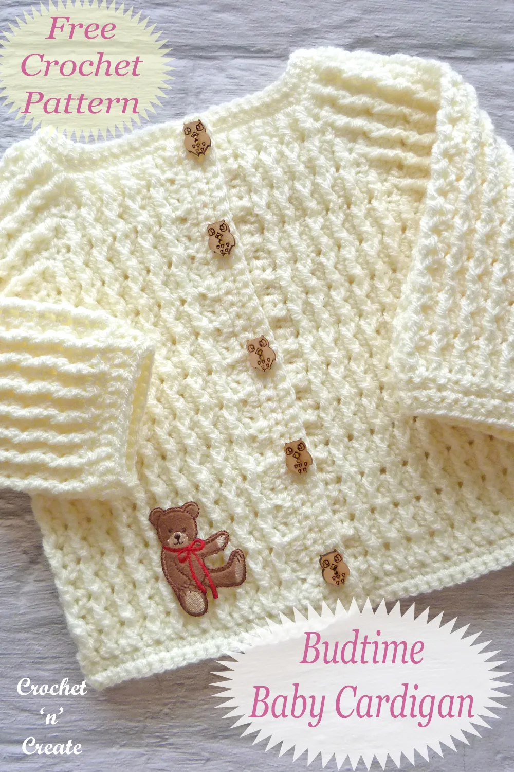 crochet budtime baby cardigan