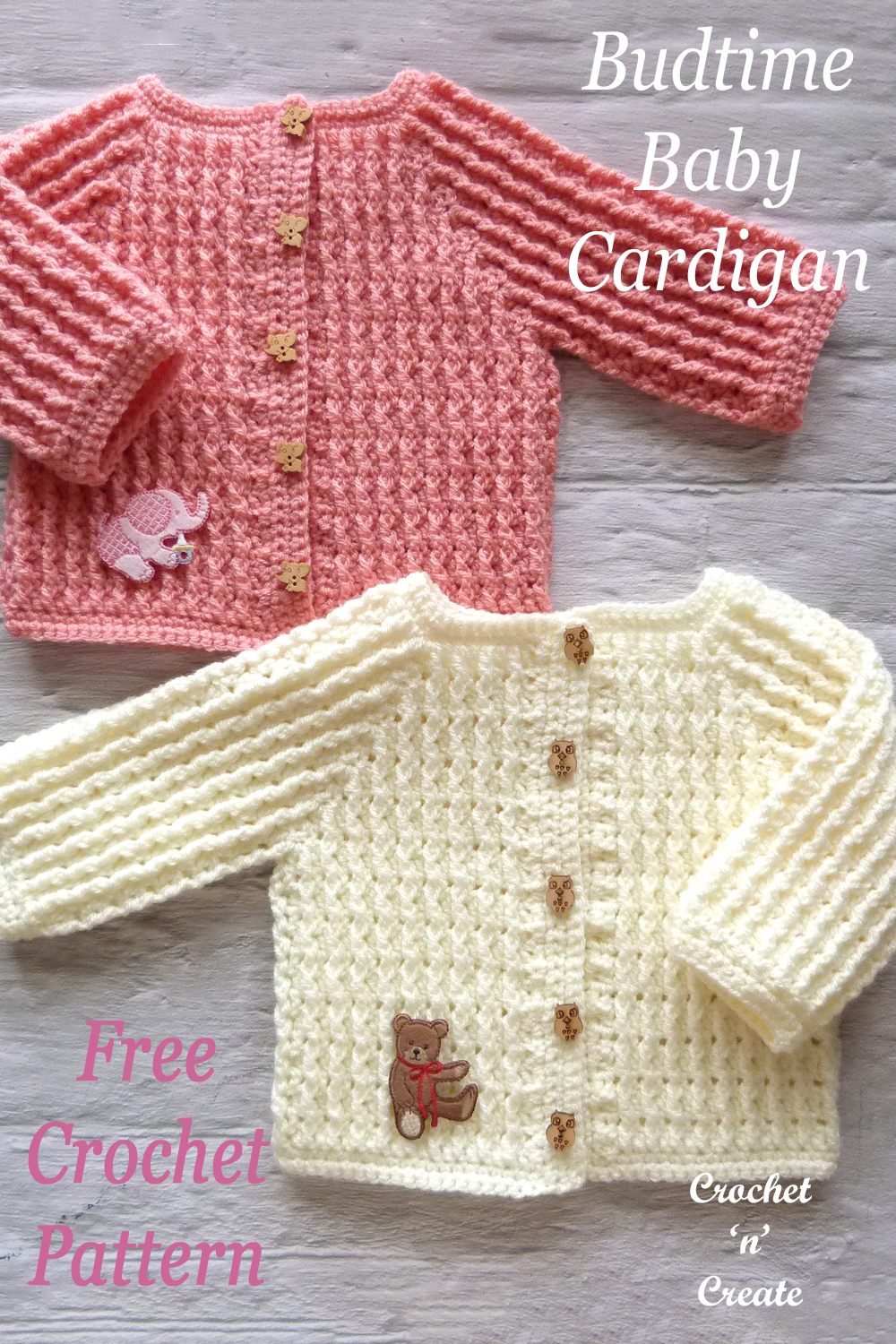 crochet budtime baby cardigan