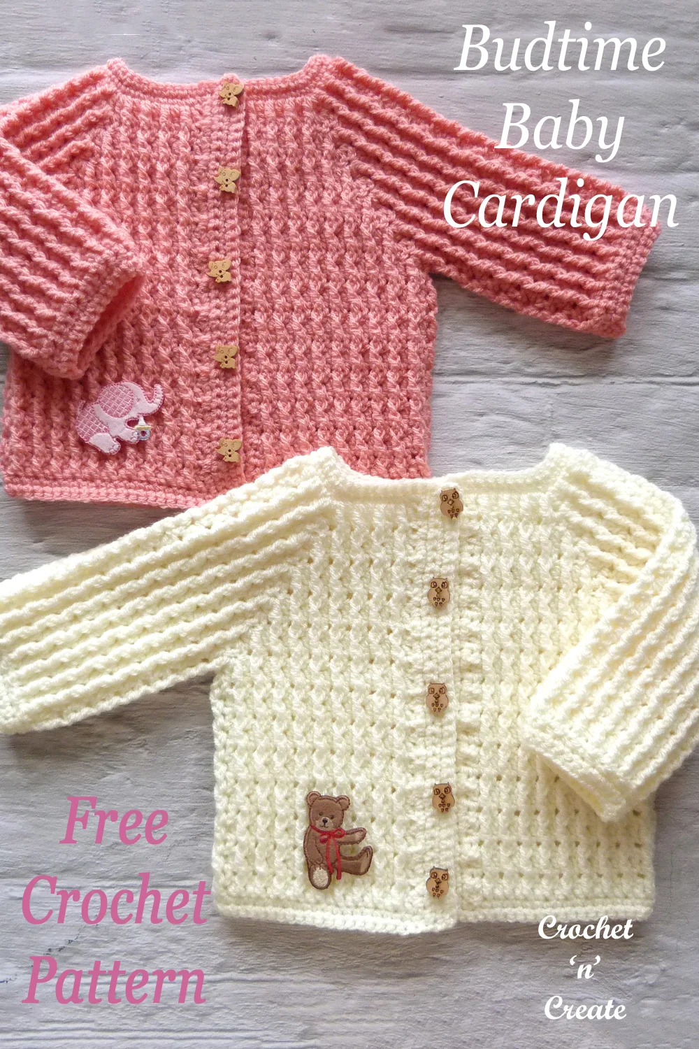 crochet budtime baby cardigan