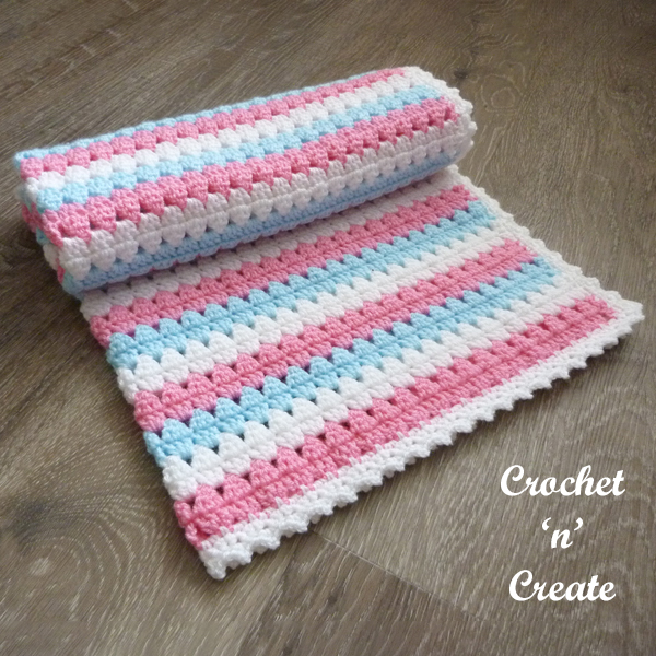 crochet rolled infant cover